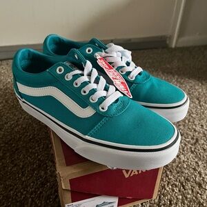 Vans Teal Sneakers with White Stripe